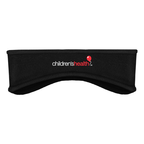  Black Stretch Fleece Headband - Childrens Health Logo