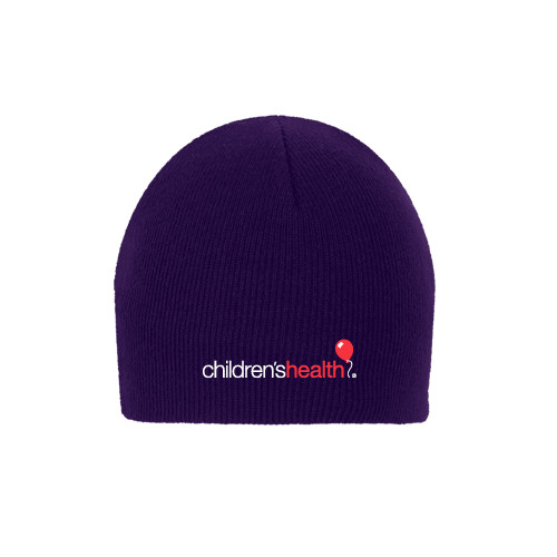  Purple Knit Beanie - Childrens Health Logo