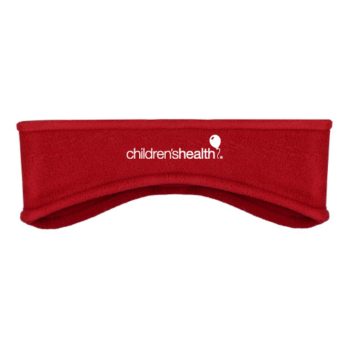  Red Stretch Fleece Headband - Childrens Health Logo