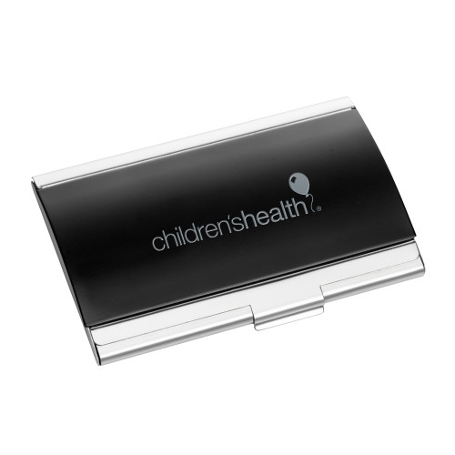  Dawlings Black Curved Business Card Holder - Childrens Health Logo Engrave