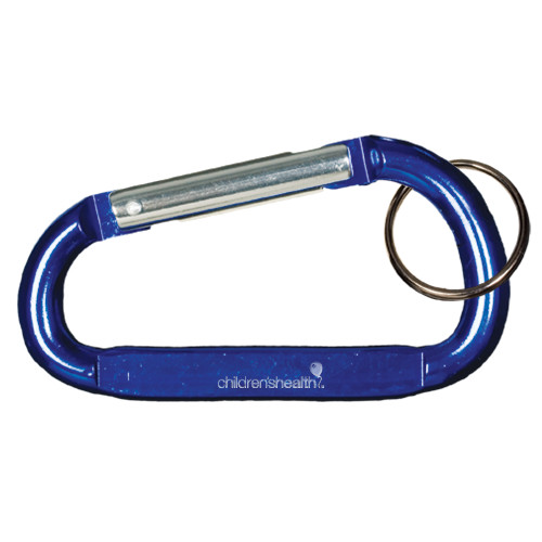  Blue Carabiner with Split Ring - Childrens Health Logo Engrave