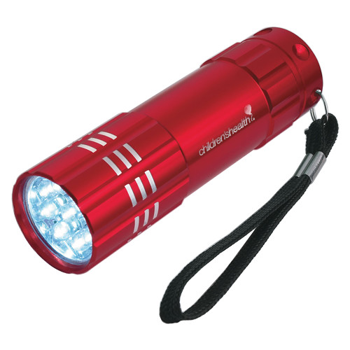  Industrial Triple LED Red Flashlight - Childrens Health Logo Engrave