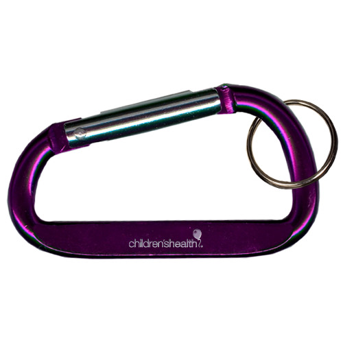  Purple Carabiner with Split Ring - Childrens Health Logo Engrave