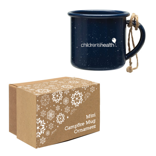  Navy Mini Campfire Mug Ornament - Childrens Health Logo Engrave