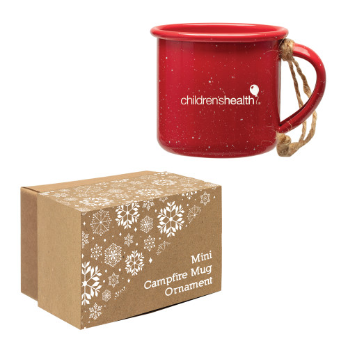  Red Mini Campfire Mug Ornament - Childrens Health Logo Engrave