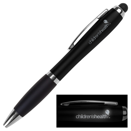  LIGHT UP LOGO Black Stylus Pen - Childrens Health Logo Engrave