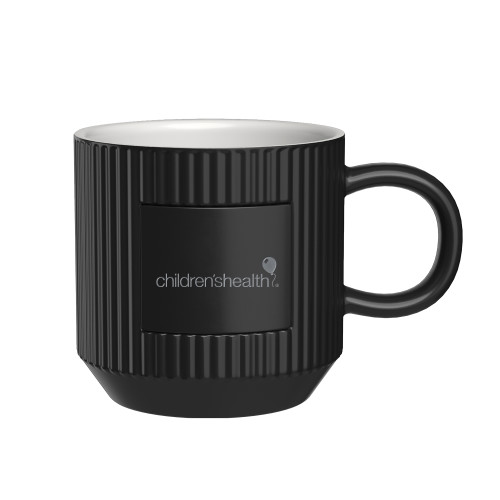  First Light Black Ceramic Mug - Childrens Health Logo Engrave