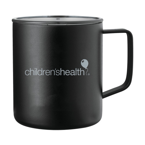  Rover Camp Vacuum Insulated Black Mug 14oz - Childrens Health Logo Engrave