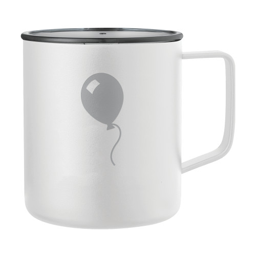  Rover Camp Vacuum Insulated White Mug 14oz - Childrens Health Red Balloon Engraved