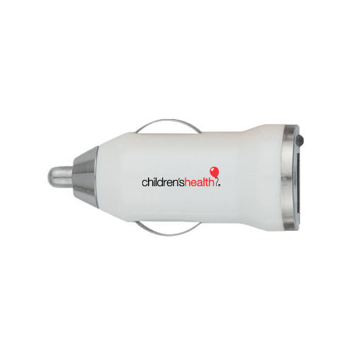  On the Go White Car Charger - Childrens Health Logo