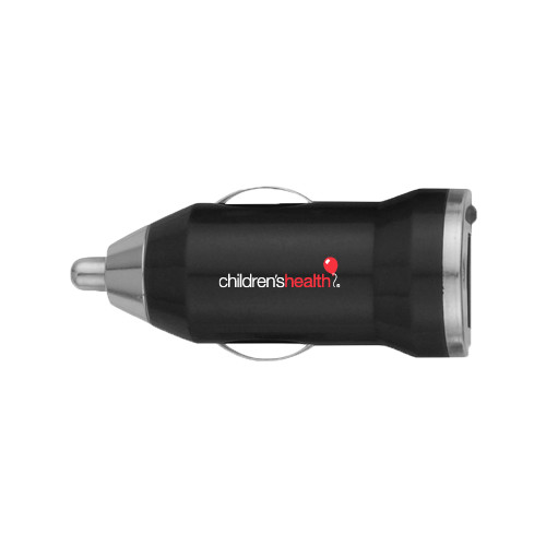  On the Go Black Car Charger - Childrens Health Logo