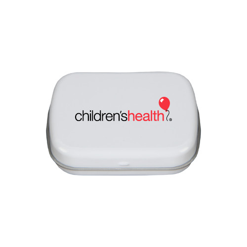  White Rectangular Peppermint Tin - Childrens Health Logo