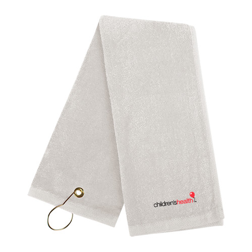  White Golf Towel - Childrens Health Logo