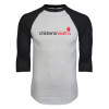 Thumbnail image for  White/Black Raglan Baseball T Shirt