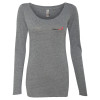 Thumbnail image for  Next Level Womens Heather Grey Triblend Long Sleeve Scoop Tee