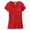 Thumbnail image for  District Womens Red Very Important V Neck Tee