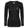 Thumbnail image for  Womens Black Long Sleeve V Neck Tee 