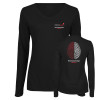 Thumbnail image for  Womens Black Long Sleeve V Neck Tee 