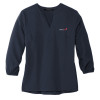 Thumbnail image for  Mercer + Mettle Womens Navy 3/4 Sleeve Crepe Blouse