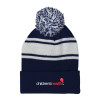 Thumbnail image for  Navy/White Two Tone Knit Pom Beanie w/Cuff