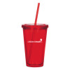 Thumbnail image for  Madison Double Wall Red Tumbler w/Straw 16oz