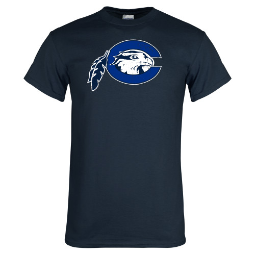  Navy T Shirt - Mascot Logo Distressed