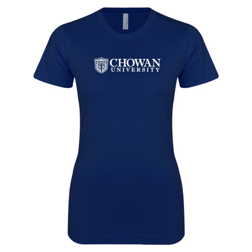  Next Level Womens Navy Boyfriend Tee - Horizontal Primary Mark