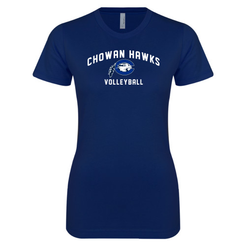  Next Level Womens Navy Boyfriend Tee - Chowan Volleyball