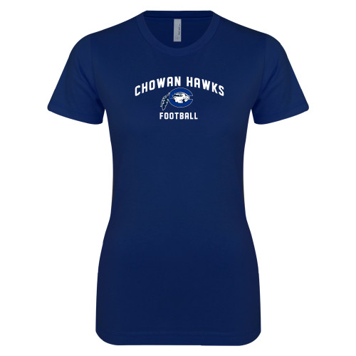  Next Level Womens Navy Boyfriend Tee - Chowan Football