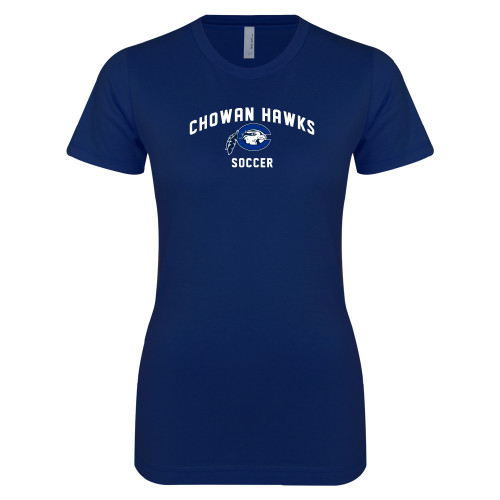  Next Level Womens Navy Boyfriend Tee - Chowan Soccer