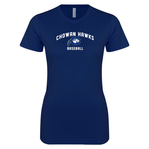  Next Level Womens Navy Boyfriend Tee - Chowan Baseball