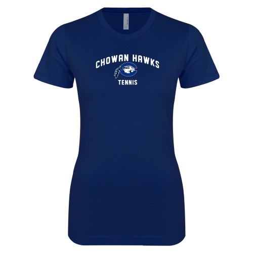  Next Level Womens Navy Boyfriend Tee - Chowan Tennis