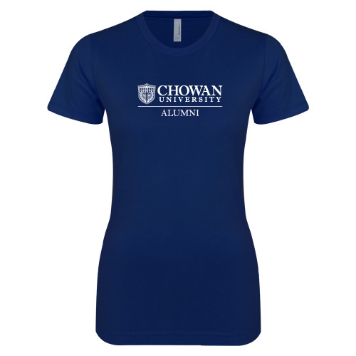  Next Level Womens Navy Boyfriend Tee - Chowan Alumni