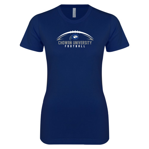  Next Level Womens Navy Boyfriend Tee - Chowan University Football