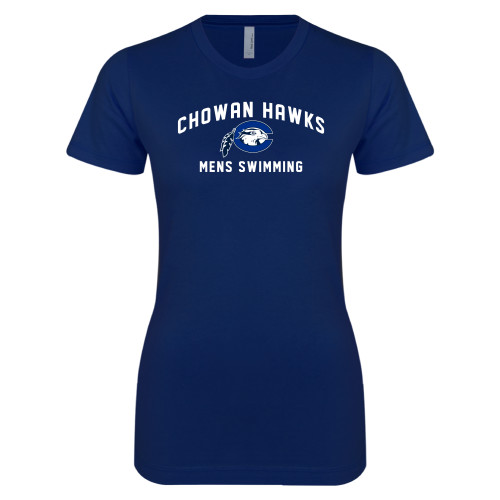  Next Level Womens Navy Boyfriend Tee - Chowan Mens Swimming