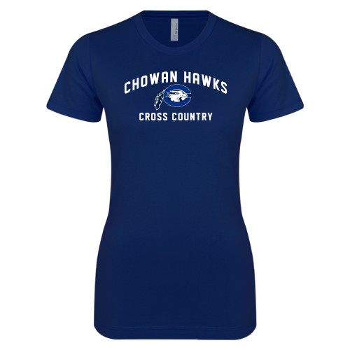  Next Level Womens Navy Boyfriend Tee - Chowan Cross Country