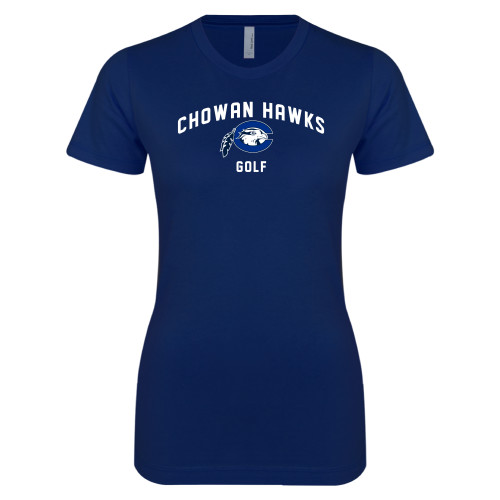  Next Level Womens Navy Boyfriend Tee - Chowan Golf