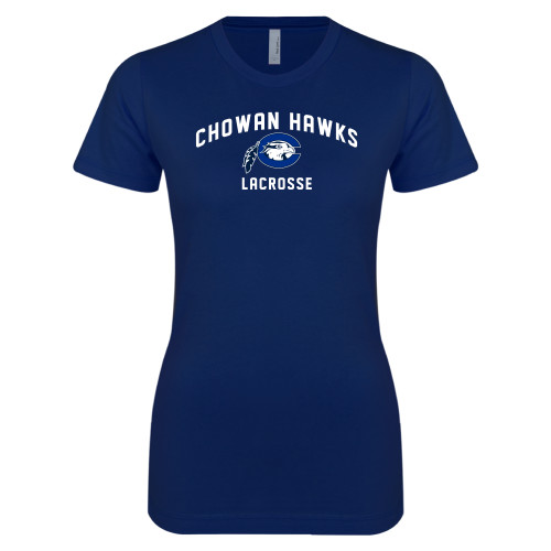  Next Level Womens Navy Boyfriend Tee - Chowan Lacrosse