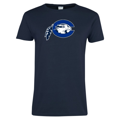  Womens Short Sleeve Navy Tee - Mascot Logo