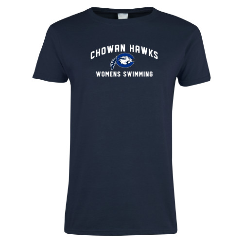  Womens Short Sleeve Navy Tee - Chowan Womens Swimming