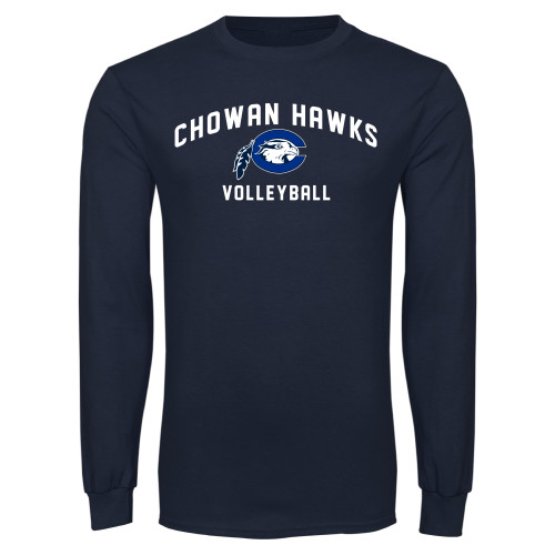  Navy Long Sleeve T Shirt - Chowan Volleyball