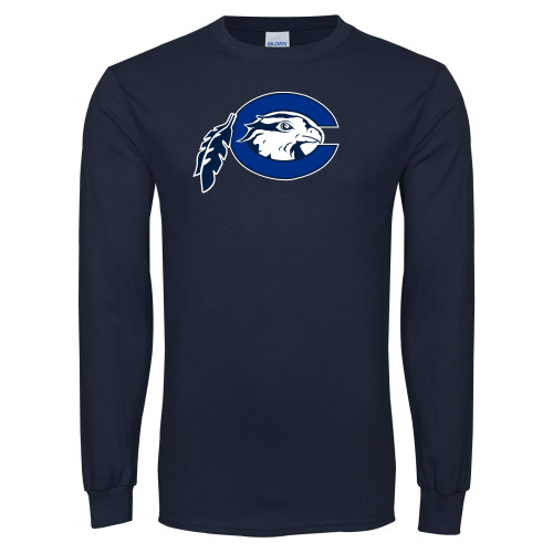  Navy Long Sleeve T-Shirt - Mascot Logo