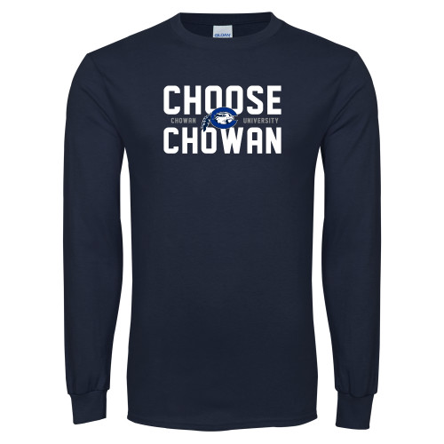  Navy Long Sleeve T-Shirt - Choose Chowan