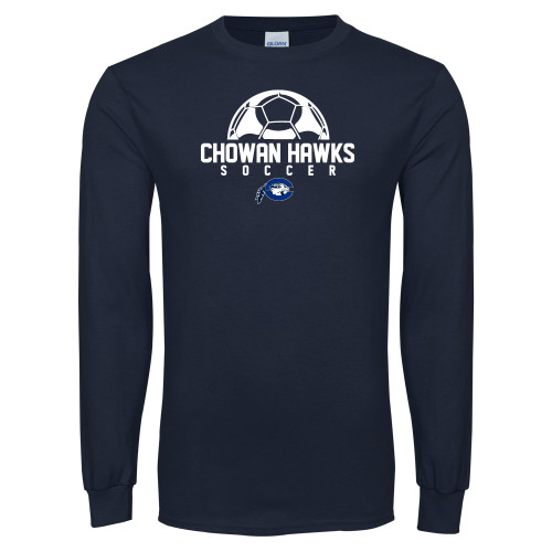  Navy Long Sleeve T-Shirt - Chowan Hawks Soccer