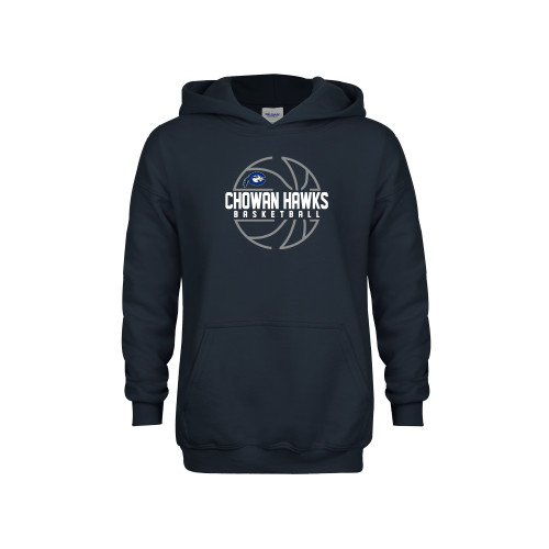  Youth Navy Fleece Hoodie - Chowan Hawks Basketball