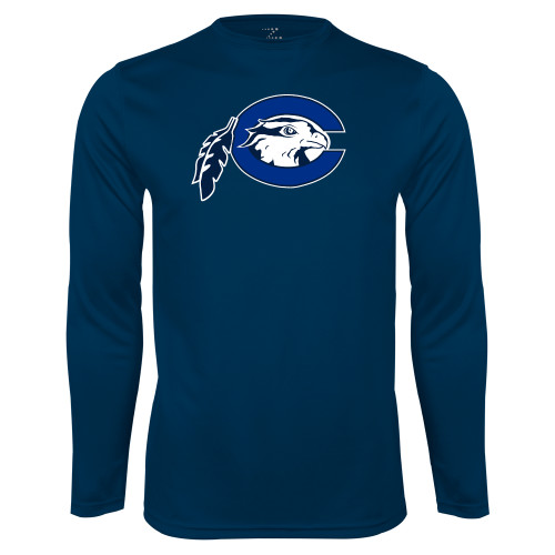  Navy Performance Long Sleeve Shirt - Mascot Logo