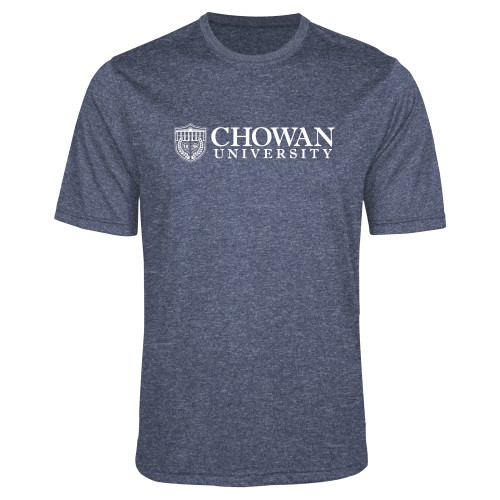 Navy Heather Performance Contender Tee - Horizontal Primary Mark