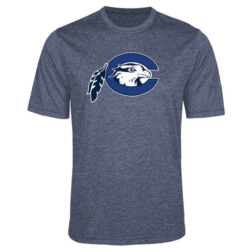  Navy Heather Performance Contender Tee - Mascot Logo