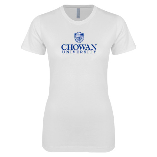 Next Level Womens White Boyfriend Tee - Primary Mark