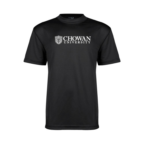  Youth Performance Black Tee - Horizontal Primary Mark
